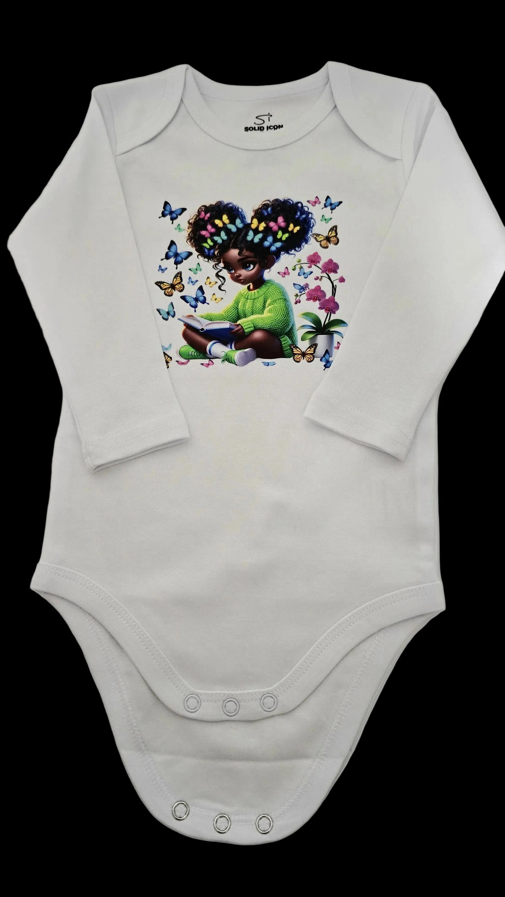 Organic 'Butterfly Bookworm' 3pack baby bodysuit
