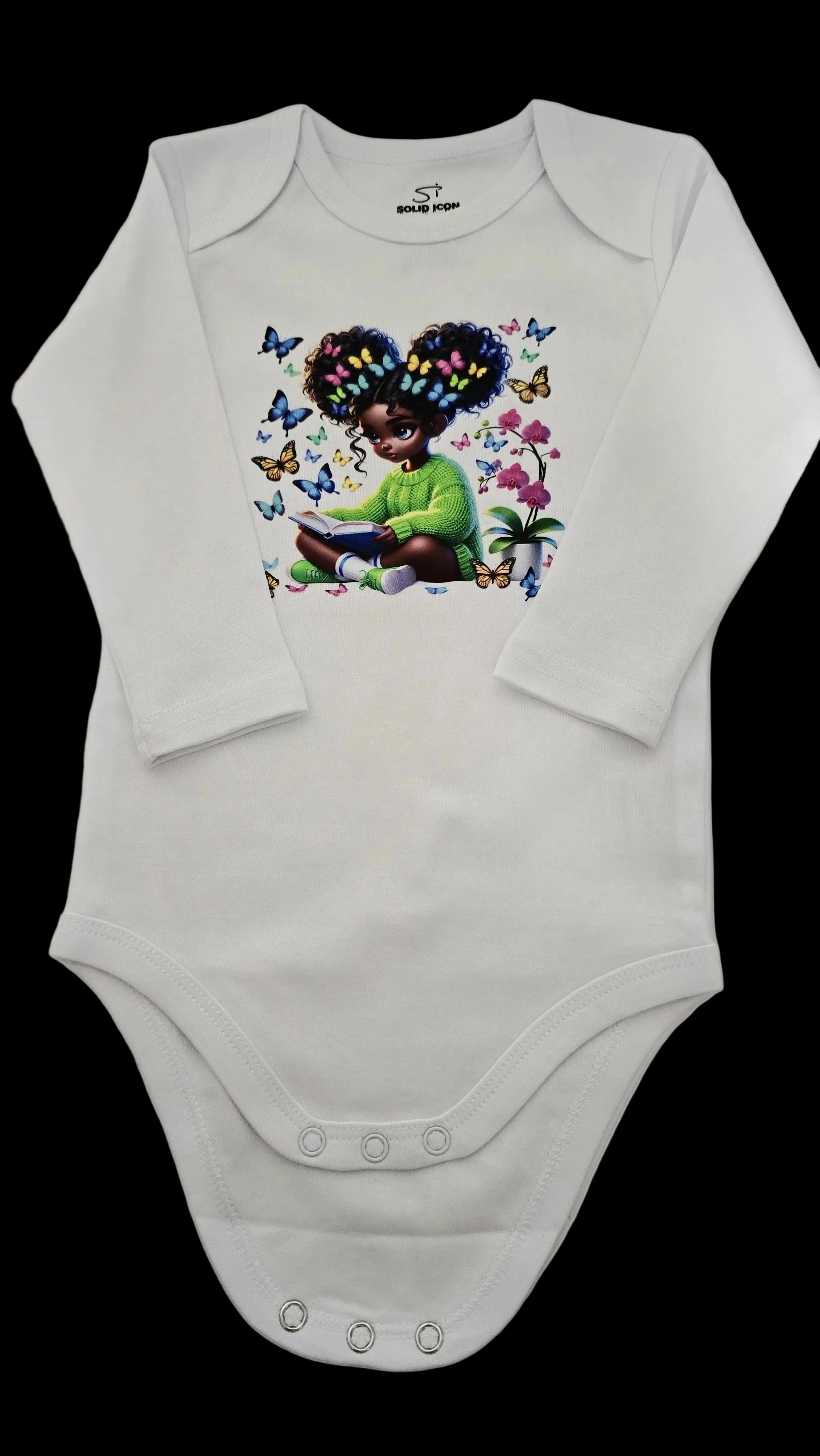 Organic 'Butterfly Bookworm' 3pack baby bodysuit